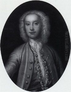 Portrait Of A Young Gentleman In A Grey Coat An Blue Waistcoat by William Aikman