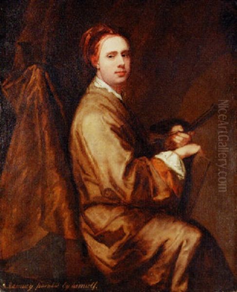 Portrait Of The Artist Holding A Palette And Brushes - view 1