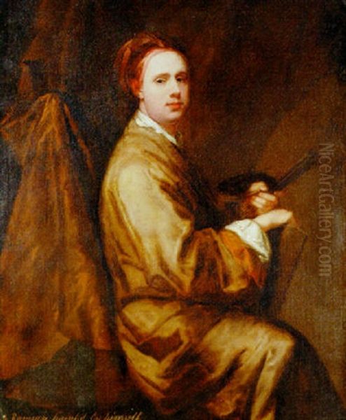 Portrait Of Allan Ramsay Holding A Palette And Brushes - view 1