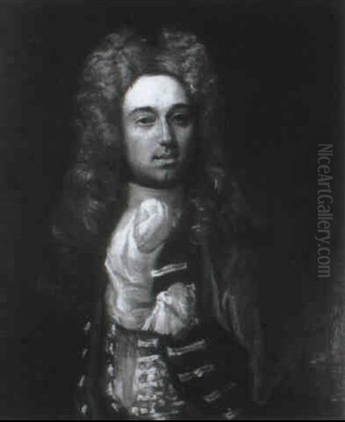 Portrait Of A Gentleman Wearing A Blue Coat - view 1