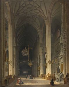 Chor Und Sakramentshaus Der Nurnberger Lorenzkirche, Nach Westen Gesehen by Max Emanuel Ainmiller