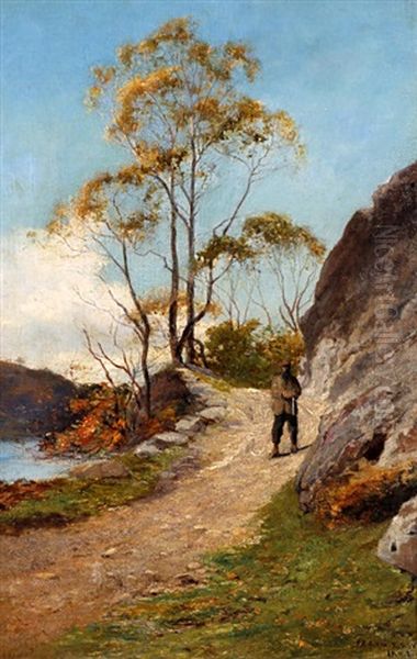 Sportsman On A Pathway At A Loch Side - view 1