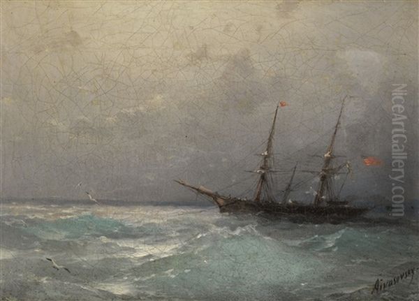 American Ship At Sea - view 1