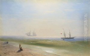 Sailing Along The Shore by Ivan Konstantinovich Aivazovsky