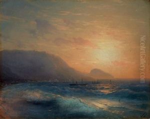 Coucher De Soleil A Yalta, 1880 by Ivan Konstantinovich Aivazovsky