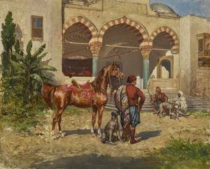 A Turkish Courtyard by Tadeusz Ajdukiewicz