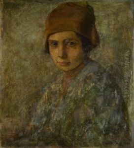 Dziewczyna W Czapeczce by Tadeusz Ajdukiewicz