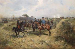 Manover (osterreichischer Ulan Salutiert Ulanenoffizier) Manover (osterreichischer Ulan Salutiert Ulanenoffizier)