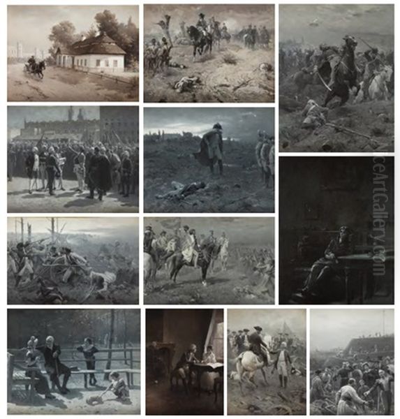 Cycle Of 12 Paintings "zycie I Dzielo Tadeusza Kosciuszki 1746-1817" ("tadeusz Kosciuszko's Life And Work 1746-1817") - view 1