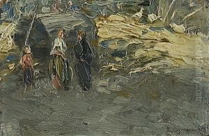 Figure Nel Paesaggio by Lidio Ajmone
