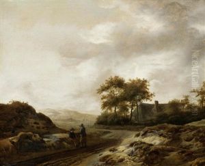 Travellers In A Dune Landscape by Jan Van Aken