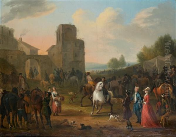 Un Marche Aux Chevaux A L'entree D'une Ville - view 1