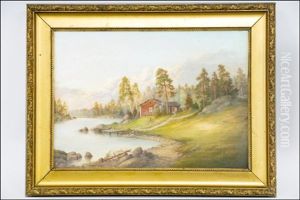 Punainen Torppa Jarven Rannalla (rott Torp Vid Sjostranden)