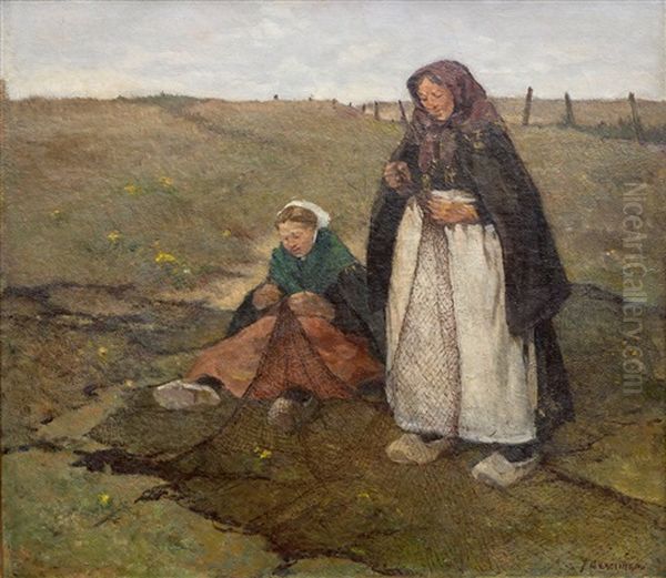 Mending Nets In The Dunes Of Scheveningen - view 1