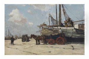 Unloading The Bomschuit On The Scheveningen Beach