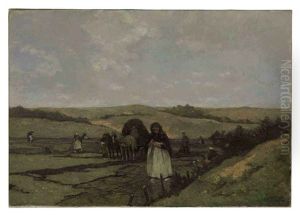 Mending The Nets In The Dunes Of Scheveningen by Johannes Evert Hendrik Akkeringa