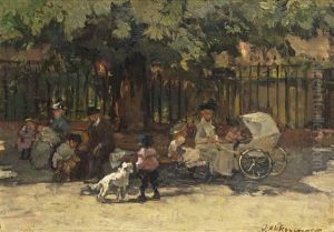 A Place In The Shade Near Paleis Noordeinde by Johannes Evert Hendrik Akkeringa
