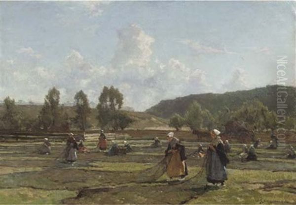 Mending Fishing Nets In The Dunes, Scheveningen - view 1