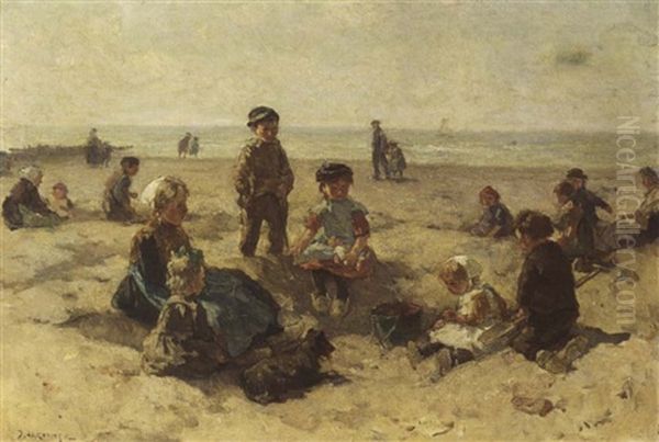 Children Playing On The Beach - view 1