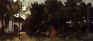 A Mother And Child Picking Flowers thumbnail