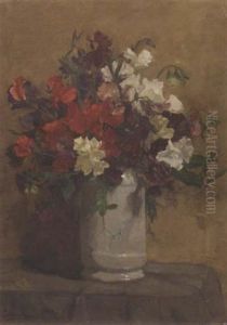 Lathyrus: Sweetpea In A Vase by Johannes Evert Hendrik Akkeringa