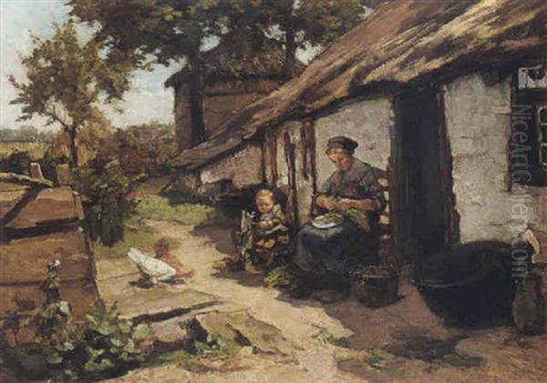 A Peasant Woman In A Kitchen Yard - view 1
