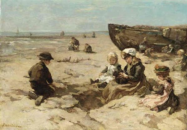 Children Playing On The Beach - view 1
