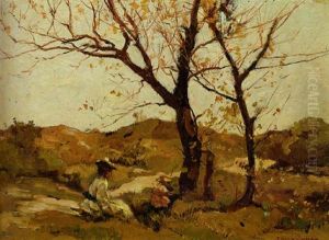 A Mother And Child In An Autumnal Dune Landscape A Mother And Child In An Autumnal Dune Landscape