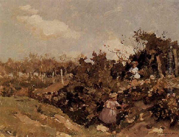 Girls Picking Flowers In The Dunes - view 1