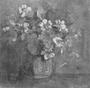 A Still Life With Nasturtium In A Ginger Jar