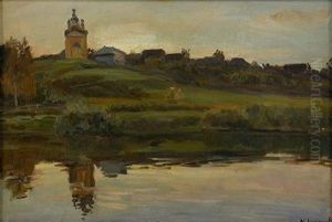 Church Along The River by Manuil Aladzhalov
