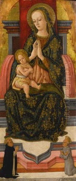 Madonna And Child Enthroned With Saints Vincent Ferrer And Bernardinus - view 1