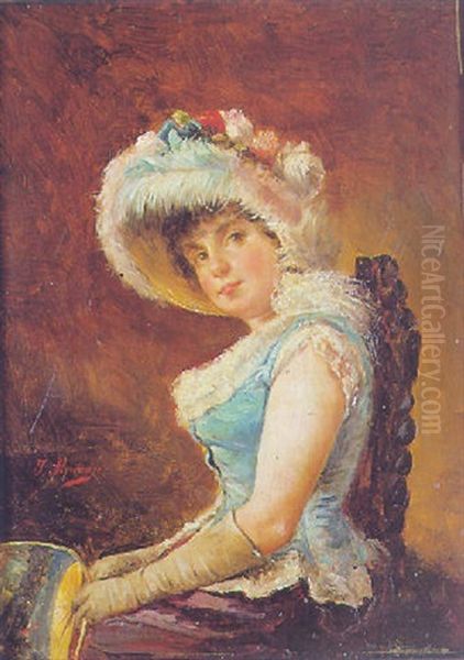 Retrato De Dama Sentada Con Pay-pay - view 1