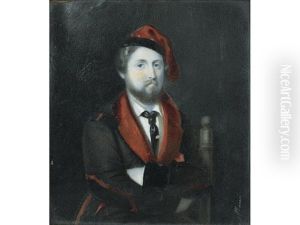 Henri Charles Ferdinand Marie Dieudonne D'artois, Duc De Bordeaux, And Comte De Chambord (1820-1883), Seated And Wearing Brown Smoking Jacket With Red Lapels And Black Velvet Arm Pads