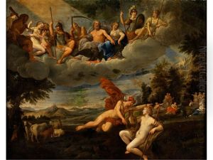 Merkur Und Apollo In Arkadischer Landschaft