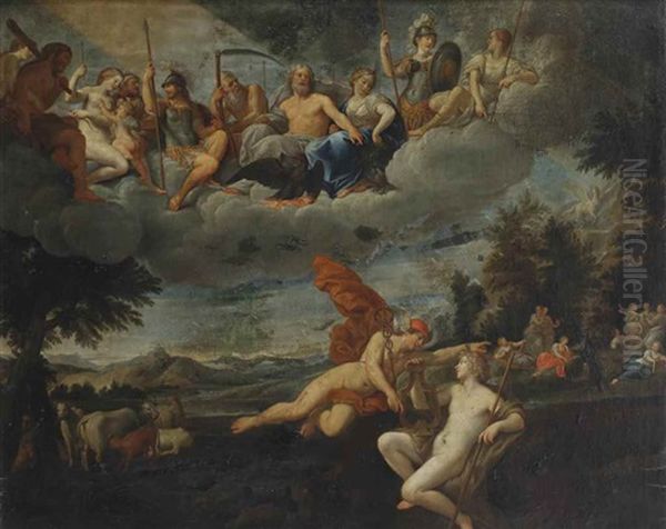 The Realm Of Heaven, Mercury Presents Apollo With A Lyre As A Peace Offering - view 1