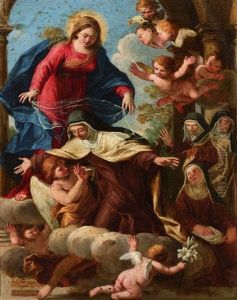 La Vierge Et Sainte Claire Entourees D'anges