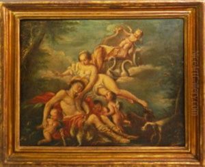 The Finding Of Moses, Diana And Eddyrion, Venus And Adonis, And Mars, Venus And Cupid (4 Works) by Francesco Albani