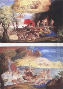 Allegoria Dell'acqua (+ Allegoria Del Fuoco; Pair)