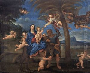 Hl. Familie Auf Der Flucht Nach Agypten by Francesco Albani