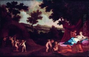 Le Repos De Venus Et Vulcain by Francesco Albani