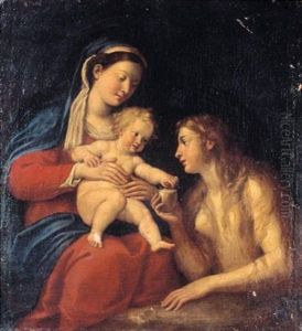 Vierge A L'enfant Et Marie Madeleine by Francesco Albani