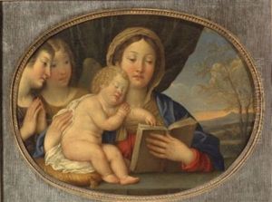 Holy Family With Two Angels by Francesco Albani