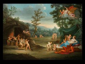 Vor Der Schmiede Des Vulkan by Francesco Albani