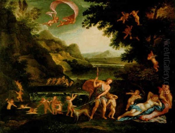 Adonis Wird Von Amoretten Zum Lager Der Schlafendem Venus Gefuhrt - view 1