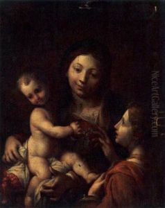 The Madonna And Child With St. Catherine by Francesco Albani