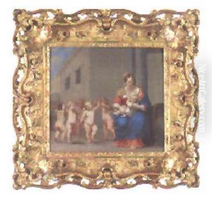 Maria Mit Dem Christuskind Und Einem Reigen Tanzender Engel by Francesco Albani