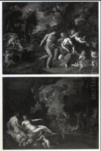 Mars And Venus Surprised By Vulcan by Francesco Albani