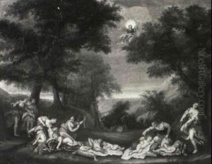 Diana's Maidens Disarming Cupid And Amoretti by Francesco Albani