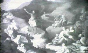 Saint John The Baptist Preaching To The Multitude by Francesco Albani